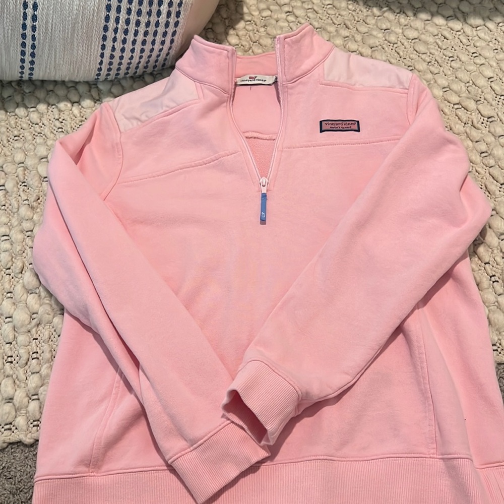 Vineyard Vines Kids Light Pink Quarter-Zip. size: large